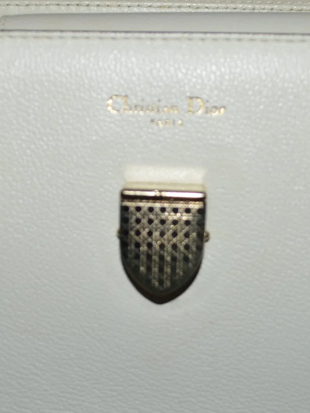 Christian Dior White Leather Diorever Medium Shoulder Double Handle Handbag